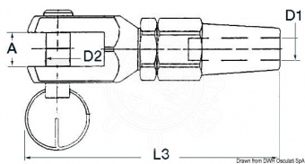 Osculati 05.408.03 - Тросовые наконечники с вилкой Ø 3 мм 