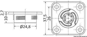 Osculati 10.341.03 - Клипса для крепления панелей DELAHOUSSE Quick Fit из полиамида "мама" квадратная самовыравнивающаяся 25 мм 100 штук (100 шт.)