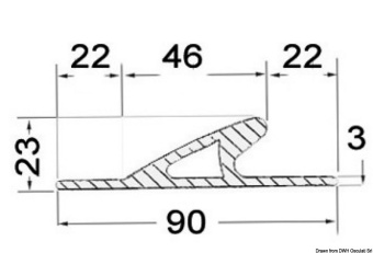 Osculati 66.022.03 - Профиль 3x90x23 мм темно-серый RAL 7012 (24 м)