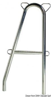 Osculati 41.176.30 - Двойная леерная стойка для внутренних оснований с поперечиной Ø 30x2x622 мм 