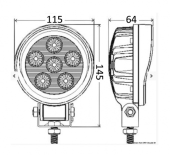 Osculati 13.321.01 - Ориентируемый светодиодный прожектор HD 18 Вт 10/30 V для навигационной дуги