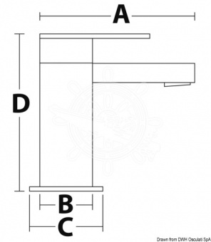 Osculati 17.004.01 - Смеситель для раковины Square - низкая модель 
