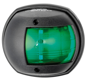 Osculati 11.408.02 - Бортовой огонь Sphera Design Compact 12 зелёный 112,5° 12В 10Вт 80x42x70мм в чёрном корпусе