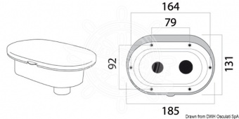 Osculati 15.240.02 - Душевая ниша Oval со смесителем и кнопочным душем Mizar, армированный ПВХ шланг 4 м