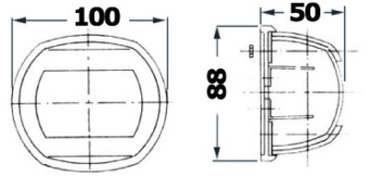 Osculati 11.410.14 - Кормовой огонь Sphera Design Classic 12 белый 135° 12 В 10 Вт 100 x 50 x 88 мм в белом корпусе