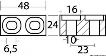 Osculati 43.272.30 - Цинковый анод-пластина Suzuki 55/225 HP 