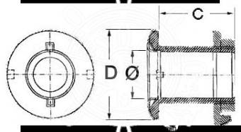 Osculati 17.421.86 - Кингстон с резьбой 2" Ø50/84мм 95мм из нержавеющей стали AISI316