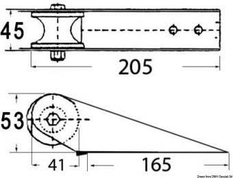 Osculati 01.118.80 - Носовой роульс для небольших судов 205 x 45 x 53 мм