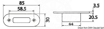 Osculati 13.180.03 - Встраиваемый LED светильник дежурного освещения 12В 0.2Вт 14Лм синий свет фронтальный пучок (2 шт)
