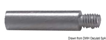Osculati 43.133.00 - Цинковый анод с резьбой 3/8" для угловых колонок BMW Ø13 мм 50 мм