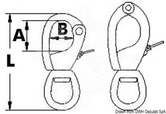 Osculati 09.025.73 - Карабины LEWMAR с ручным раскрытием для фалов и шкотов 109 мм 