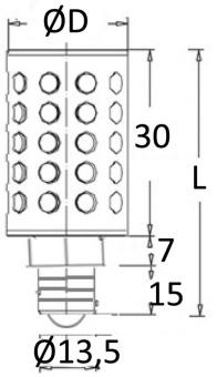 Osculati 14.443.10 - Лампочка светодиодная SMD E14 12/24В 3.2Вт