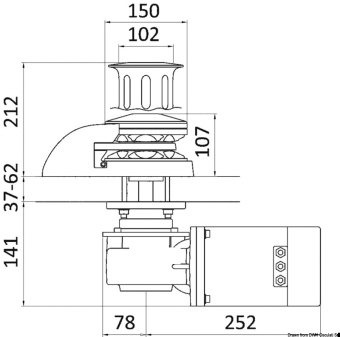 Osculati 02.405.02 - ITALWINCH Orchid лебедка 24В-1700Вт с барабаном-10мм