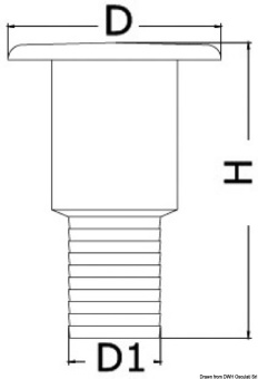 Osculati 20.666.09 - Горловина заливная для сточных вод под шланг Ø38мм 115мм из хромированной латуни