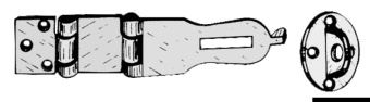Запор рундуков из хромированной латуни 140x35 мм