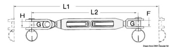 Osculati 07.184.04 - Резьба левая - шарнирная вилка для талрепа Ø троса 5 мм 