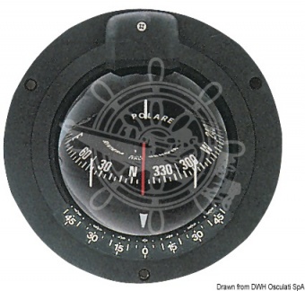 Osculati 25.020.00 - Настенный компас RIVIERA 4" Polare BP2 черный-черный