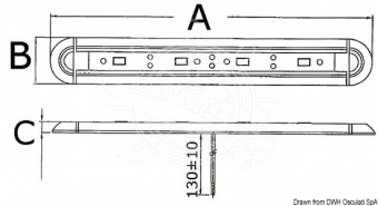 Osculati 13.197.25 -Технический противоударный светильник Slim Mini 12 В 3.4 Вт 