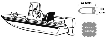 Osculati 46.503.13 - Брезент серый для открытых судов с центральным расположением рулевой стойки/мостика с ветровым стеклом 630/710 x 260 см 300D 