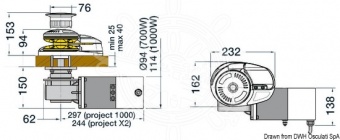 Osculati 02.432.24-08 - Шпиль LOFRANS' Project x2 1000W из хромированной латуни, 24V, Низкий, 8 мм (1 компл. по 1 шт.)
