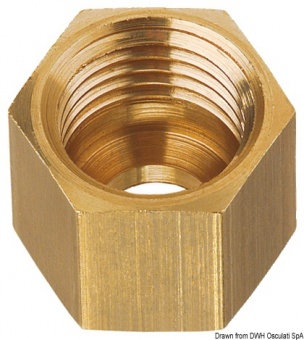 Osculati 50.013.98 - Латунная гайка для медной трубы диаметром 8 мм, резьба M14 x 1.5F 