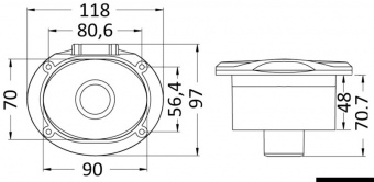 Osculati 15.304.61 - Палубный стальной душ Elissa с лейкой Keji и нейлоновым шлангом 4 м