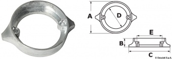 Osculati 43.531.10 - Алюминиевый анод для Volvo Penta Duo Prop 852182 