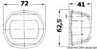 Osculati 11.446.01 - Sphera Design Compact 12 бортовой огонь светодиодный LED красный 112,5° 12 В 0,8 Вт 72 x 41 x 62,5 мм из нержавеющей стали для судов до 12 м