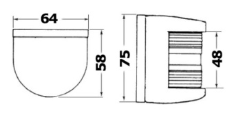 Osculati 11.425.01 - Utility 77 навигационный огонь красный 112,5° 12В 10Вт до 1 мили в белом корпусе для судов до 12м