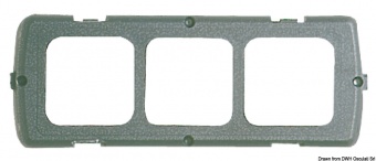 Osculati 14.659.02 - CBE MAT2NL/G кронштейн тройной с защелками из тёмно-серого пластика для крепления переключателей и розеток