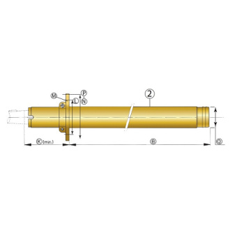 Vetus BL60/1000 - Труба дейдвудная бронзовая с резин. подшипником и монт. фланцем, Ø 60 мм, дл. 1000 мм