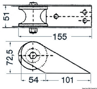 Osculati 01.118.82 - Роульс носовой 155 x 51 x 72 мм