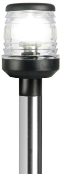 Osculati 11.140.10 - Мачта телескопическая 360° наклонная с кольцами для флага 12 / 24 В 1,7 Вт 60 см чёрная стандартная