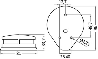 Osculati 11.041.24 -Навигационный огнь Evoled для крепления на горизонтальной поверхности с экономичным светодиодным источником света, 112°,5 левый + правый 