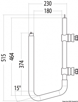 Osculati 42.365.00 - Держатель для sup-доски или трапа-сходни из нержавеющей стали 230 x 115 мм 