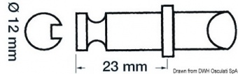 Osculati 34.430.12 - Уключина из хромированной латуни Bat,Lomac 23 мм 
