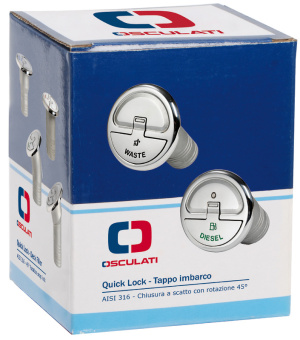 Osculati 20.366.01 - Горловина заливная Quick Lock для бензина под шланг Ø50мм 81,9мм прямая без замка из нержавеющей стали