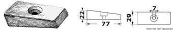 Osculati 43.424.05 - Анод-пластина HONDA 75/225 HP цинковый 
