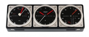 Трио Wempe CW560001 COMMANDER кварцевые часы + барометр + термо/гигрометр 251 x 88 x 32 мм из никелированной бронзы