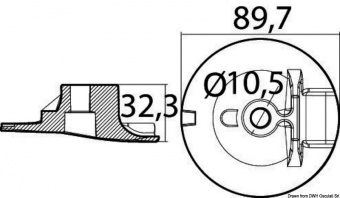 Osculati 43.258.51 - Алюминиевый анод-пластина двигателя 200/350 HP 