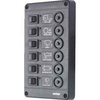 Vetus P6CB24 Switch panel type P 6 with 6 circuit breakers, 24 V