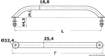 Osculati 41.910.24 - Поручень из трубы овального сечения из нержавеющей стали 600x58 мм 