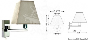 Osculati 13.483.05 - Шарнирный прожектор из литой латуни с выключателем хромированная латунь