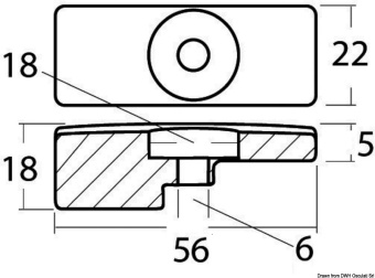 Osculati 43.903.39 - Магниевый анод-пластина Johnson/Evinrude/OMC/Suzuki 5032930/55321-90J01 для дейдвуда четырехтактных моторов 60-140лс 56x22x18мм