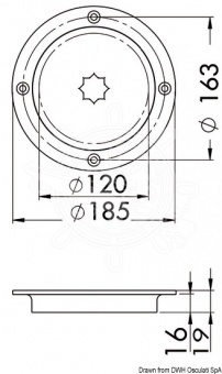 Osculati 20.100.40 - Герметичный инспекционный люк с системой быстрого открытия Ø120 мм 