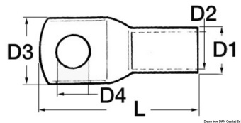 Osculati 14.035.25 - Силовой кабельный наконечник 25 мм² (50 шт) (50 шт.)