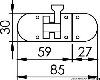 Osculati 38.177.00 - Задвижка антивибрационная из хромированной латуни 85x30 мм (2 шт)