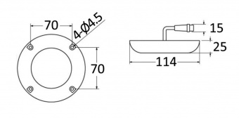 Osculati 13.294.02 - Подводный светильник для корпуса / транца / транцевой площадки с креплением на винты 6x3W