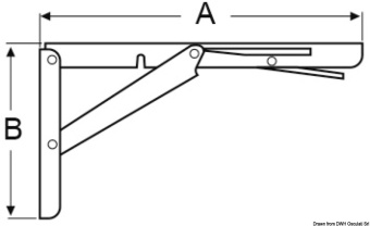 Osculati 48.615.03 - Складной кронштейн для столов AISI316 300x160 мм 150 кг 