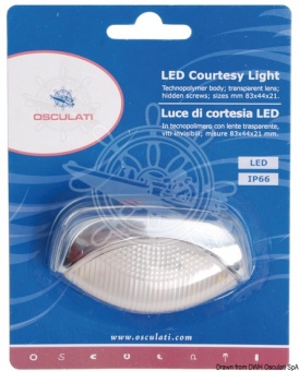 Osculati 13.538.02 - Накладной светодиодный светильник для дежурного освещения, хром (1 компл. по 1 шт.)